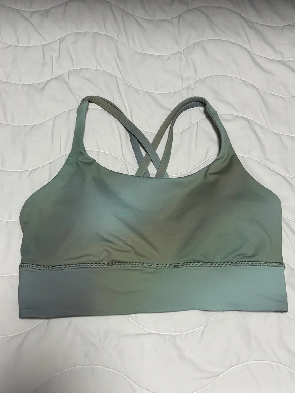 NWT Size 10 Lululemon Energy Longline Bra B–D Cups CDGM Chroma Drift Green Multi